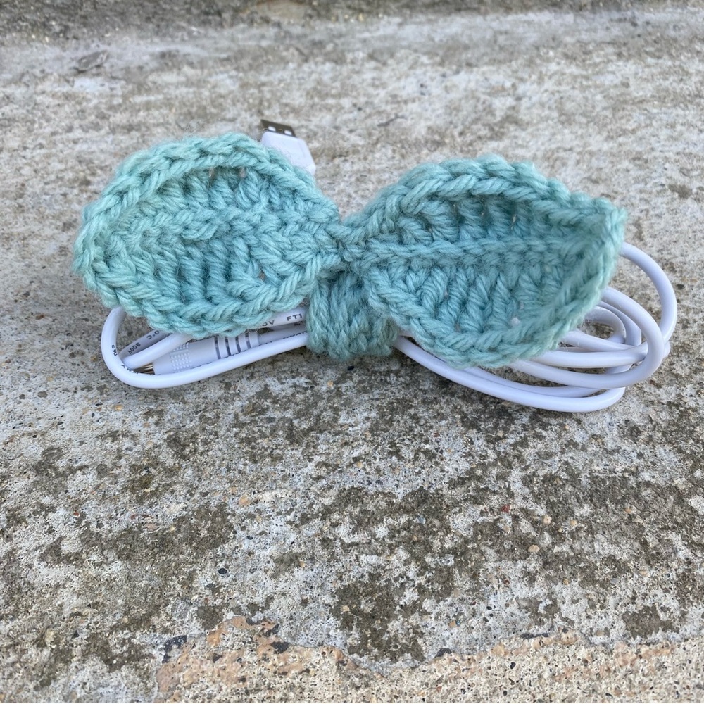 Crochet Leaf Cord Catcher
